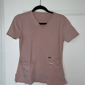 Jaanuu. Women's 4-Pocket V-Neck Top
Color: Blushing Pink
Size: S
Type: Regular